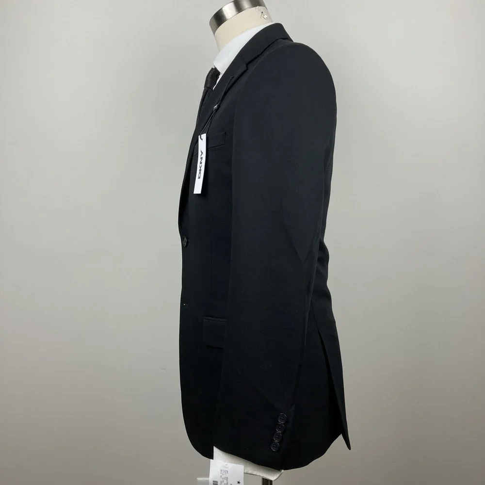 DKNY Men's Suit 38R Jacket 31Wx32 Pants Black Modern Fit 2-Piece